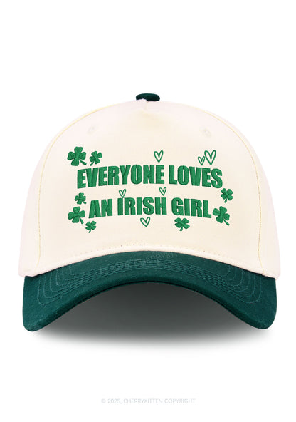 Embroidered Irish Girl St Patricks Y2K Color Block Baseball Cap Cherrykitten