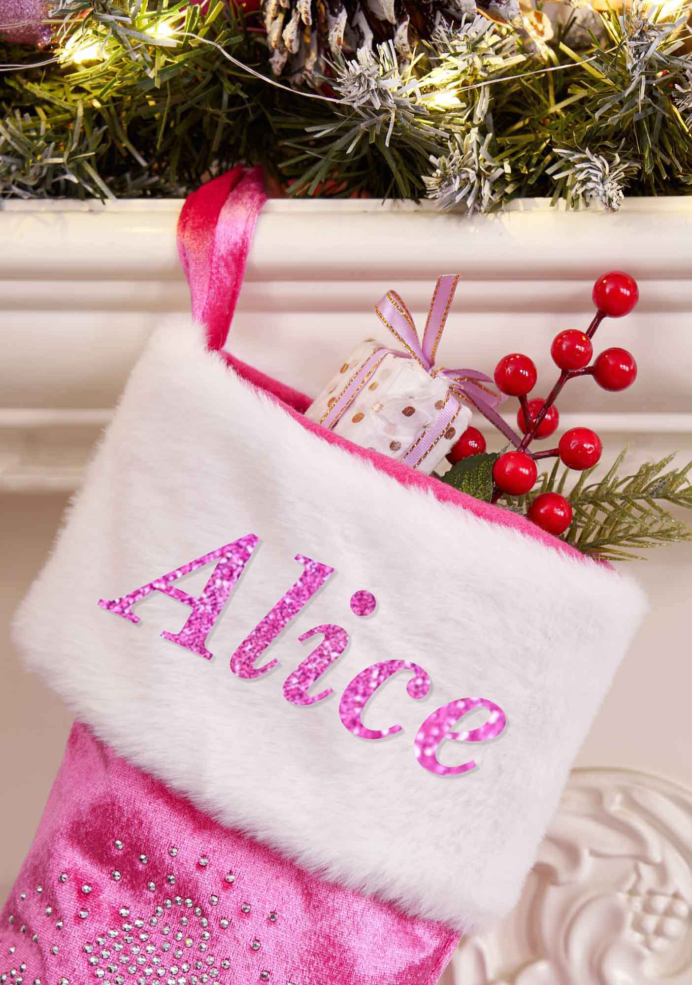 Custom Name Pink High Heels Y2K Christmas Stockings Cherrykitten