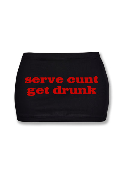 Serve Cxxt Get Drunk Y2K Mini Hip Skirt Cherrykitten