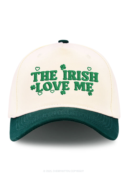 Embroidered Irish Love Me St Patricks Y2K Color Block Baseball Cap Cherrykitten