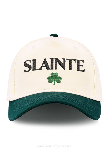 Embroidered Slainte St Patricks Y2K Color Block Baseball Cap Cherrykitten