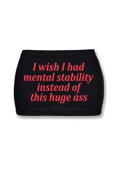 I Wish Mental Stability Y2K Mini Hip Skirt Cherrykitten