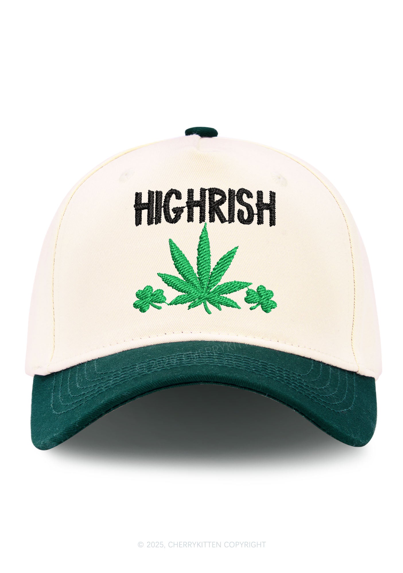 Embroidered Highrish St Patricks Y2K Color Block Baseball Cap Cherrykitten