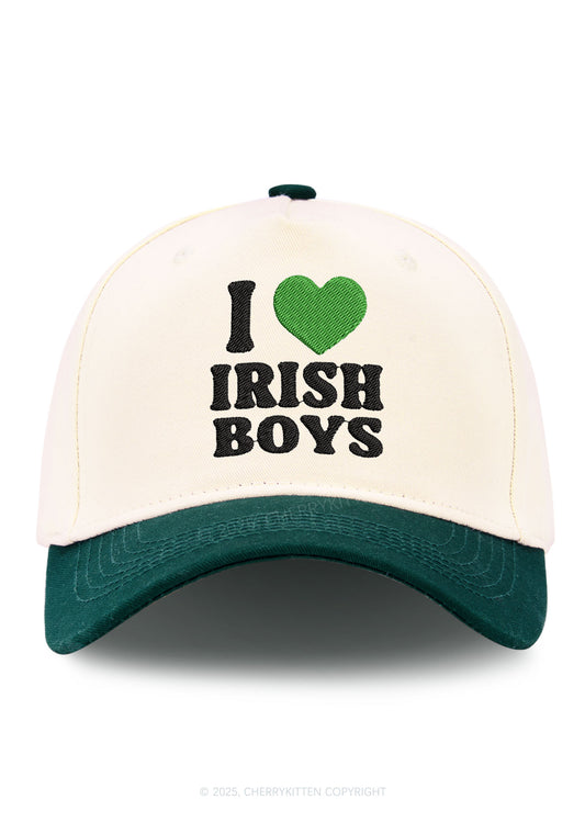 Embroidered Irish Boys St Patricks Y2K Color Block Baseball Cap Cherrykitten