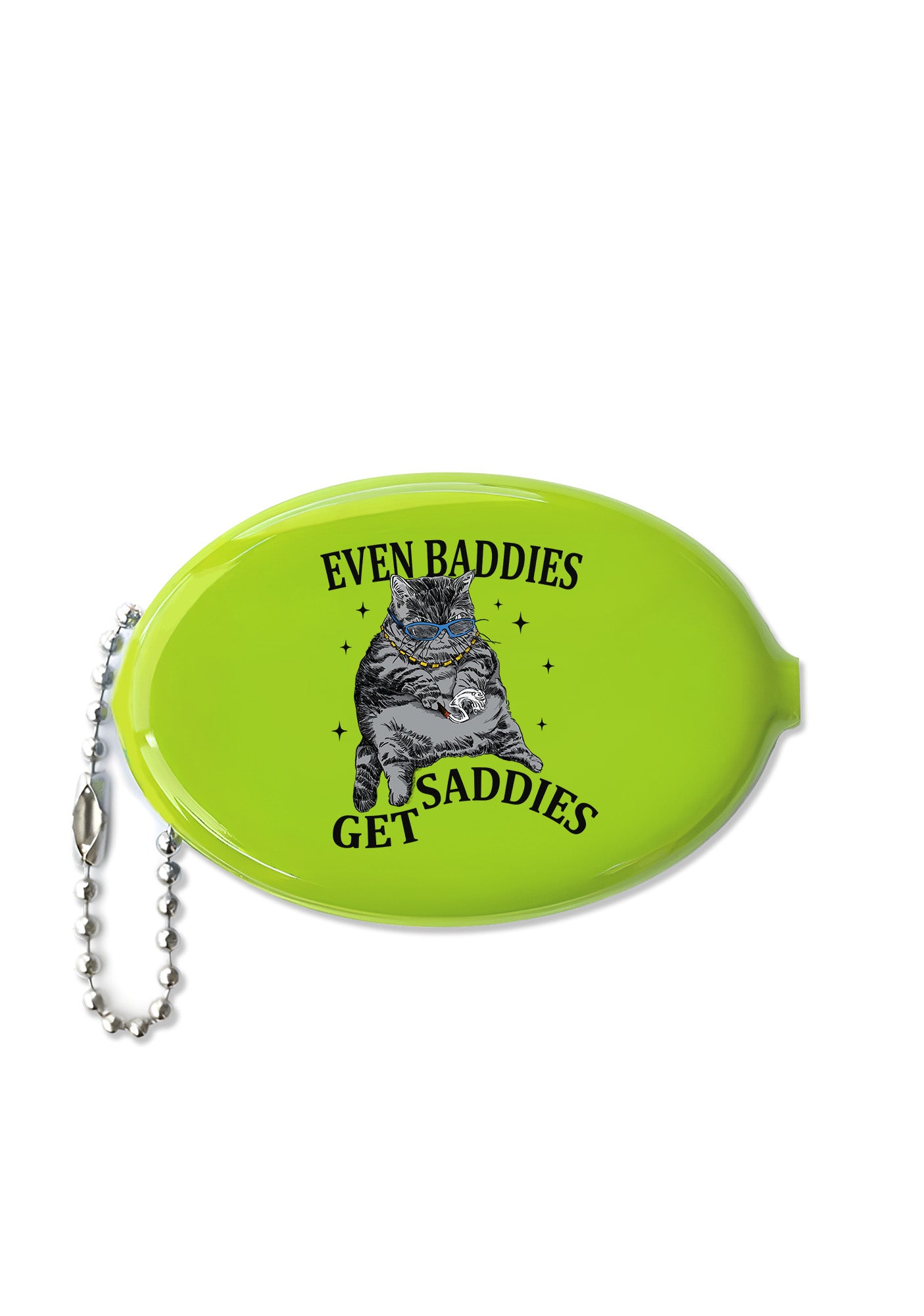 Even Baddies Get Saddies Y2K Oval Mini Coin Pouch Cherrykitten