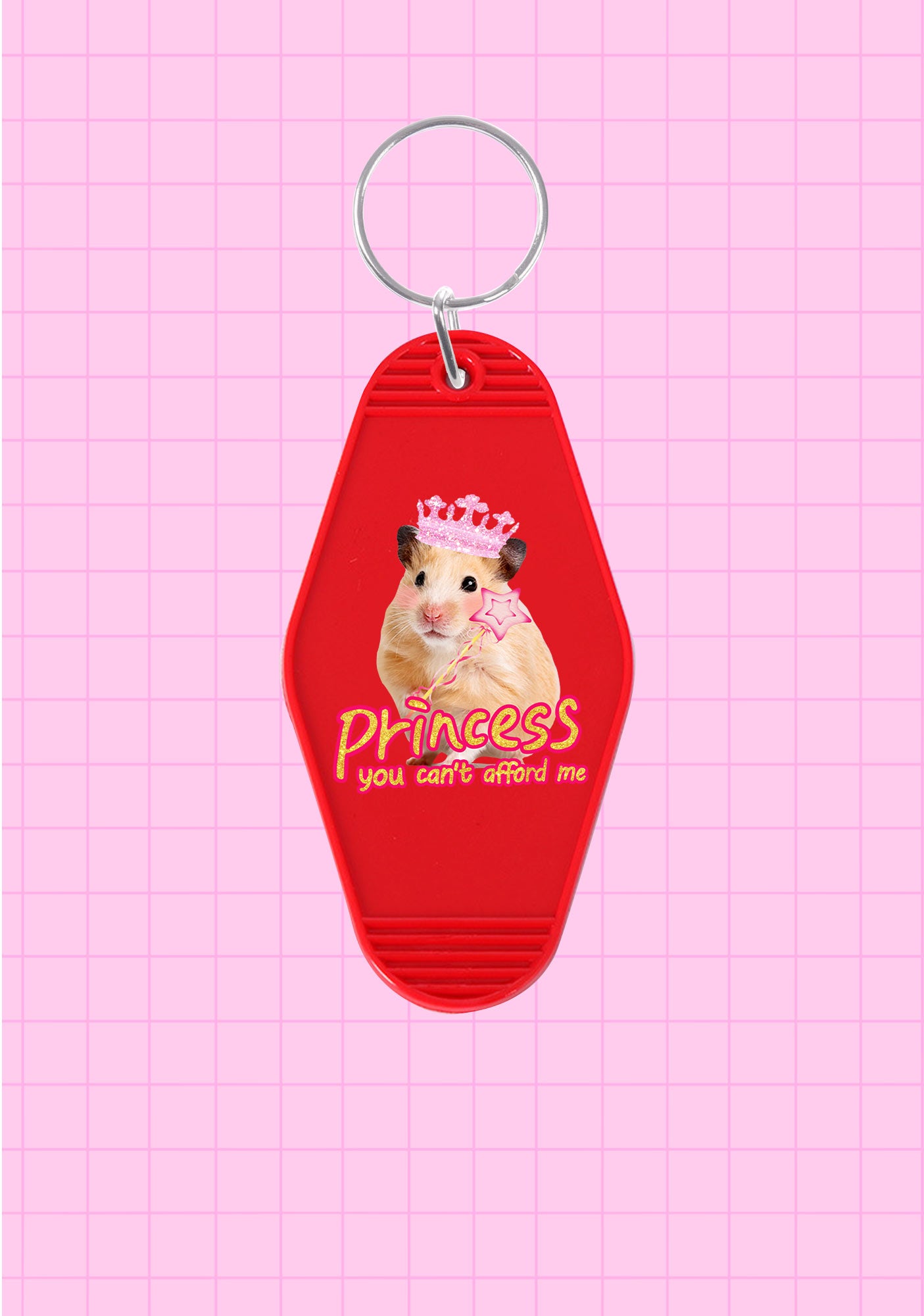 Princess You Can't Afford Me 1Pc Y2K Rhombus Keychain Cherrykitten