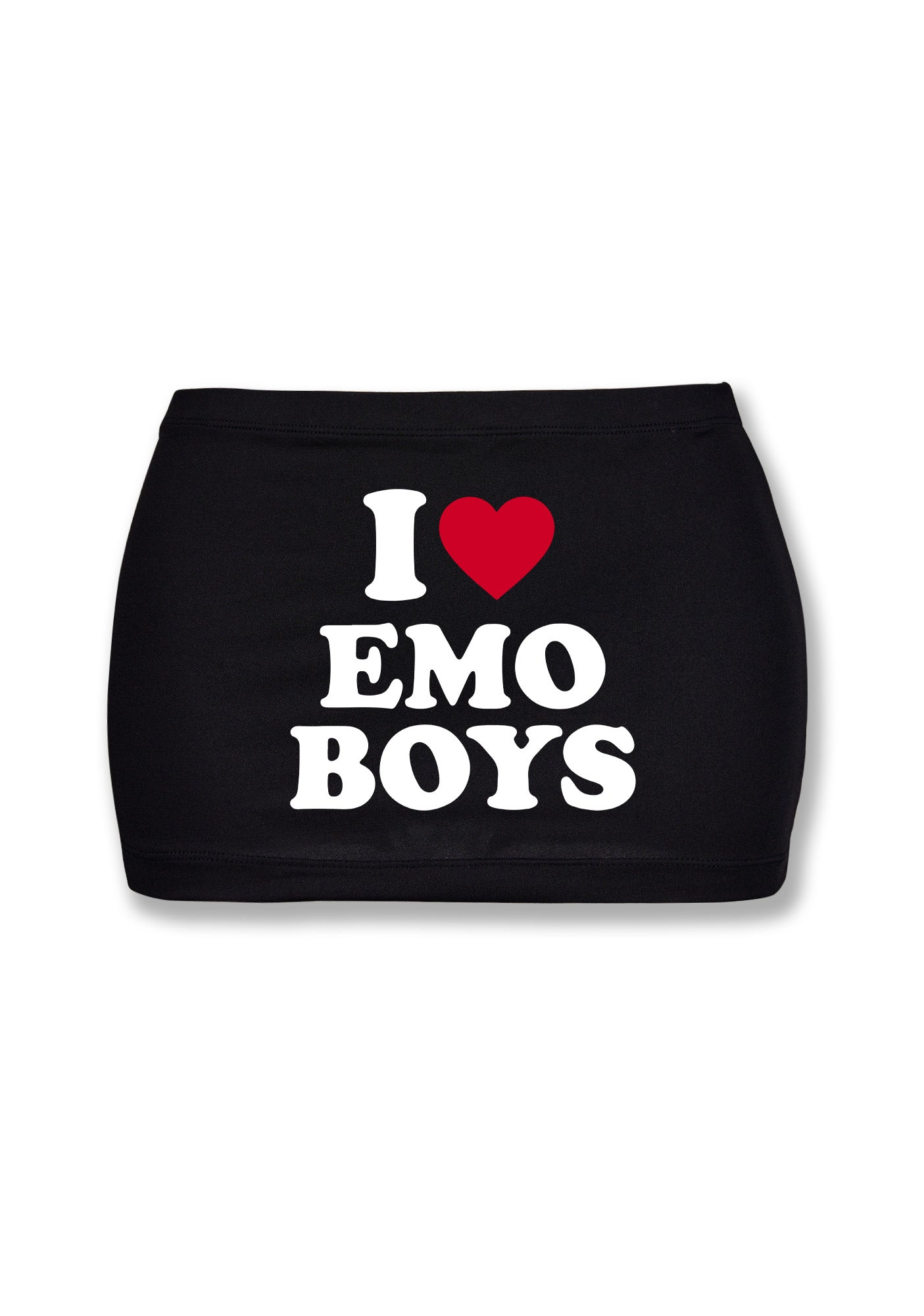 I Love Emo Boys Y2K Mini Hip Skirt Cherrykitten