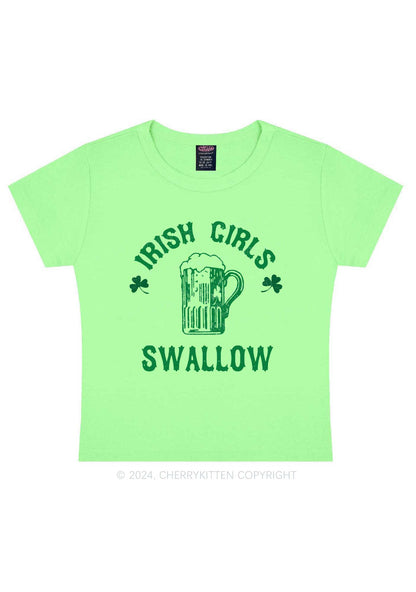 Irish Girls Swallow St Patricks Y2K Baby Tee Cherrykitten