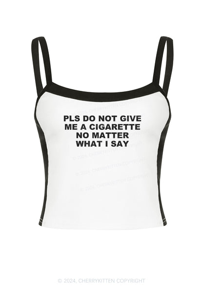 Dont Give Me Cigarette Y2K Color Block Crop Cami Top Cherrykitten