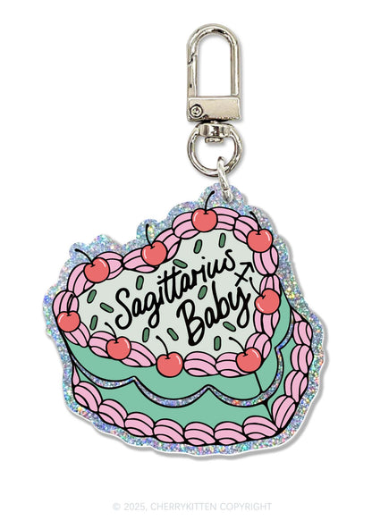 Sagittarius Baby 1Pc Y2K Glitter Keychain Cherrykitten