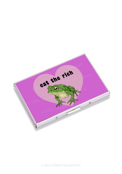 Eat The Rich Frog Y2K Mirror Cigarette Case Cherrykitten