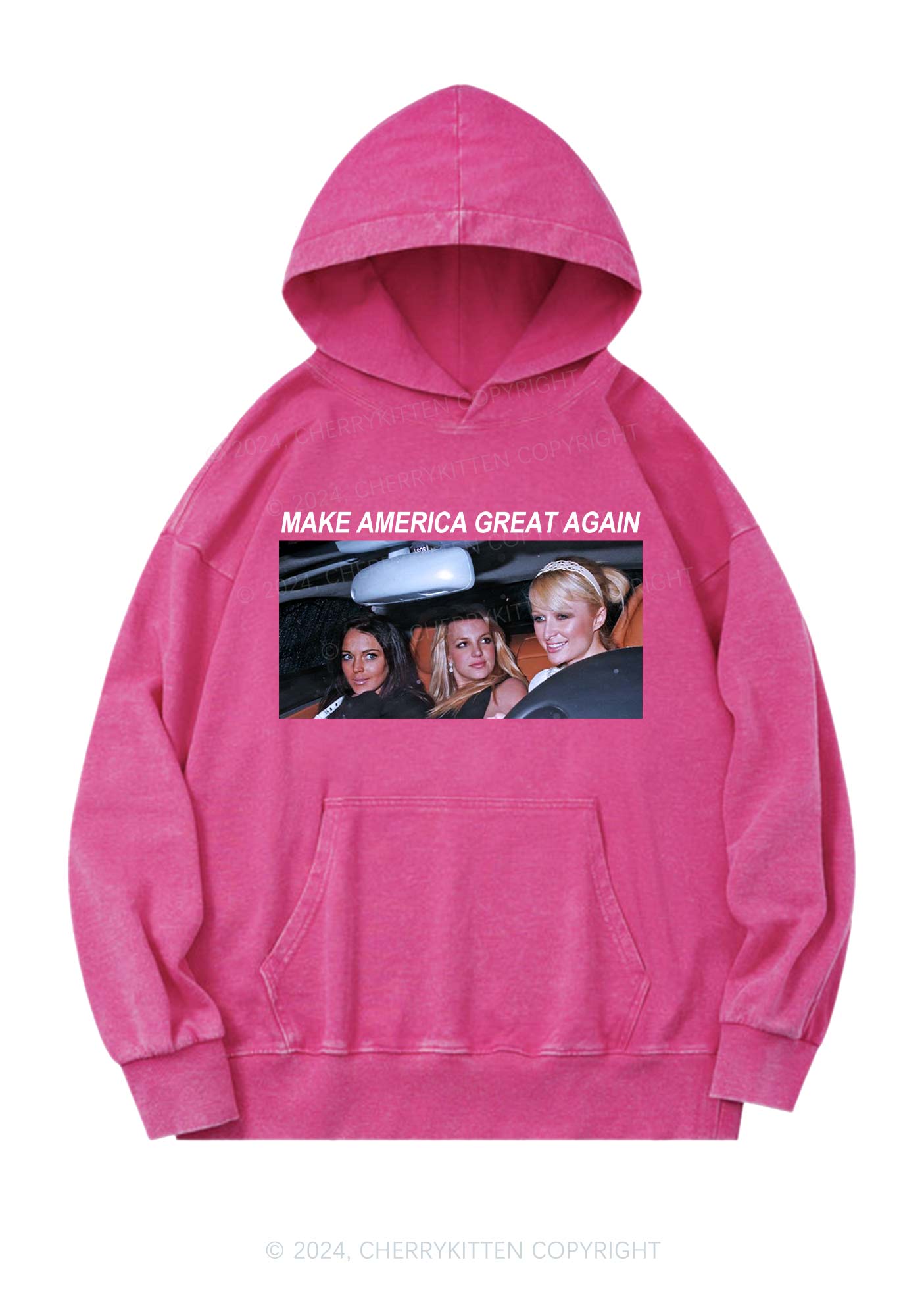 Make America Great Again Y2K Washed Hoodie Cherrykitten