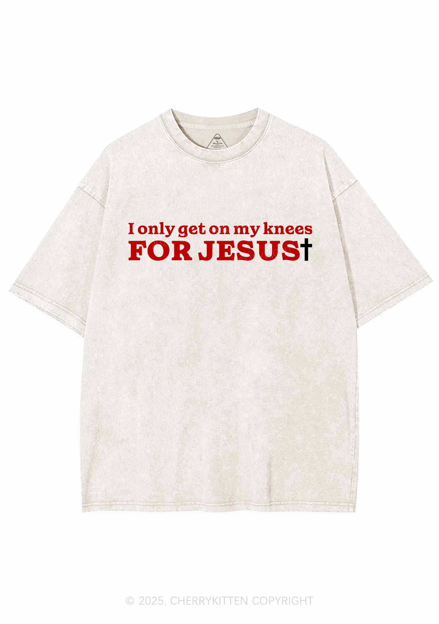 Get On Knees For Jesus Y2K Washed Tee Cherrykitten