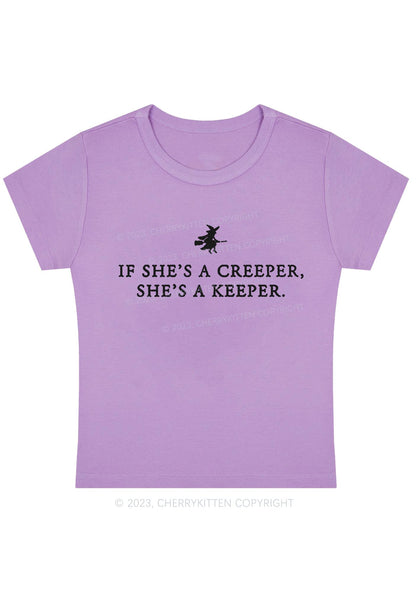 She's A Keeper Halloween Baby Tee Cherrykitten