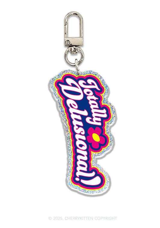 Totally Delusional 1Pc Y2K Glitter Keychain Cherrykitten