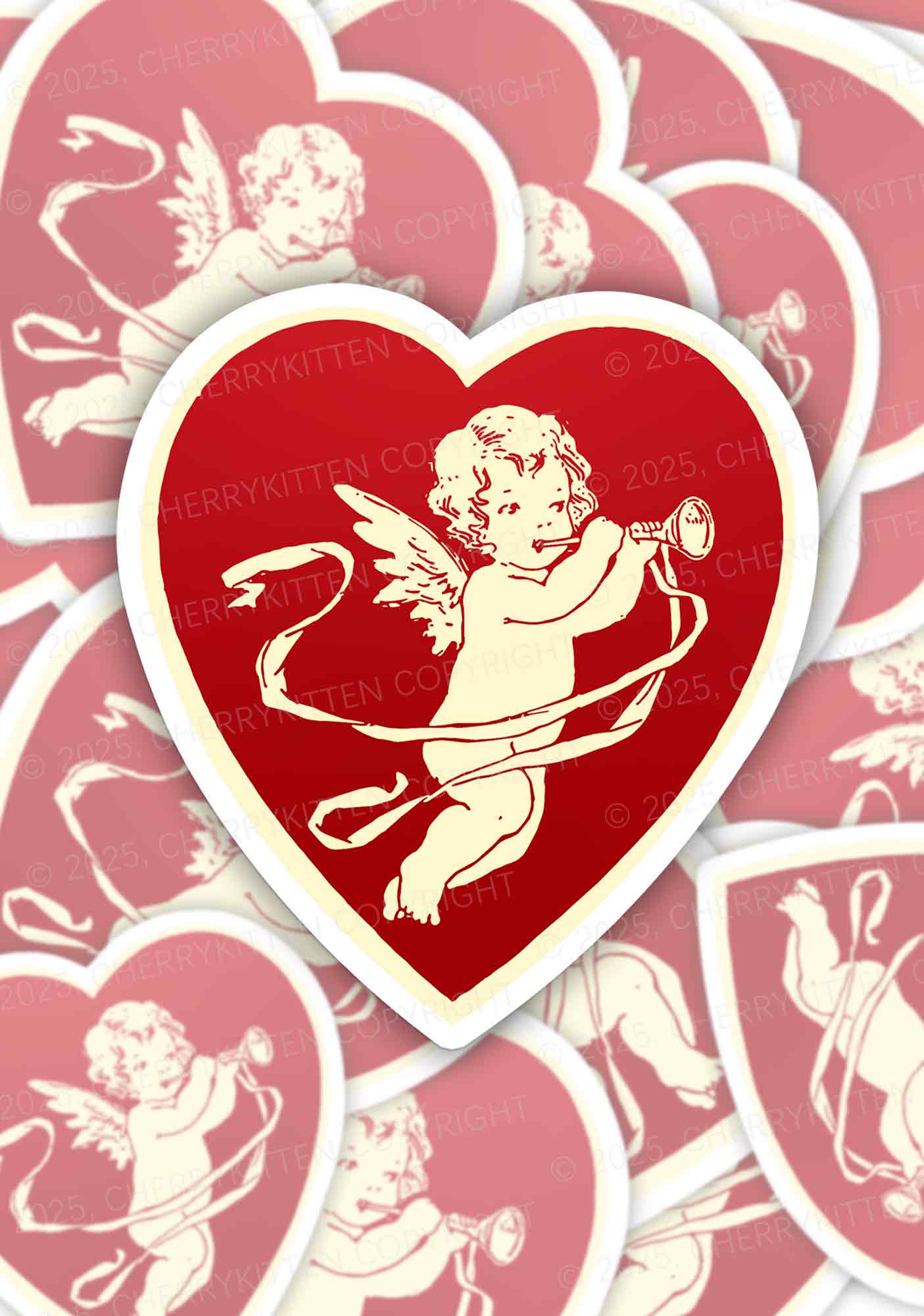 Trumpet Cupid 1Pc Y2K Sticker Cherrykitten