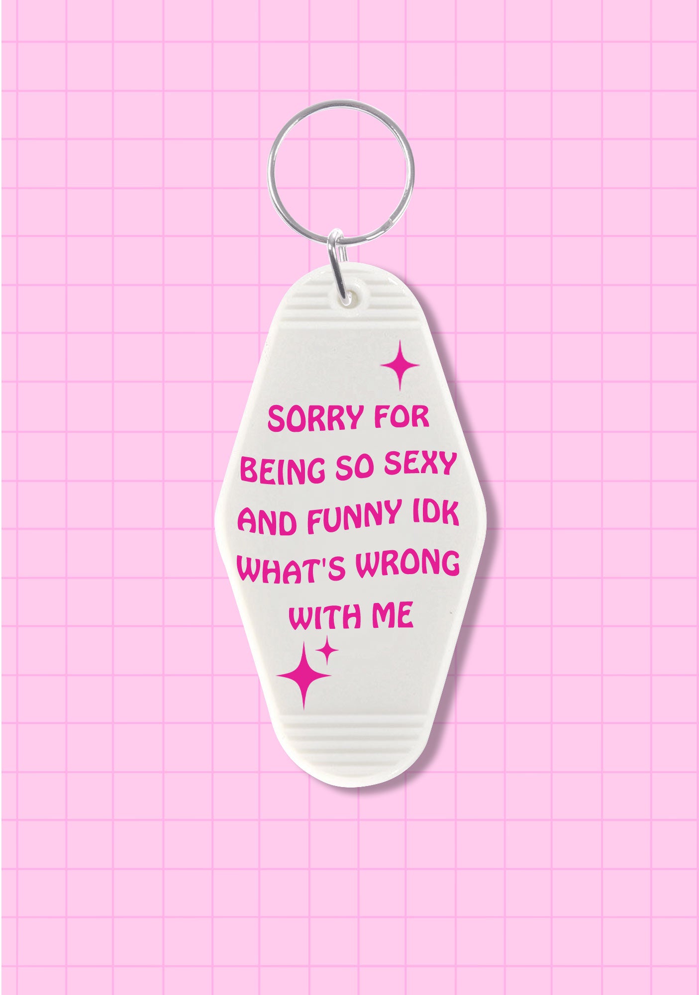 Sorry For Being So Funny 1Pc Y2K Rhombus Keychain Cherrykitten