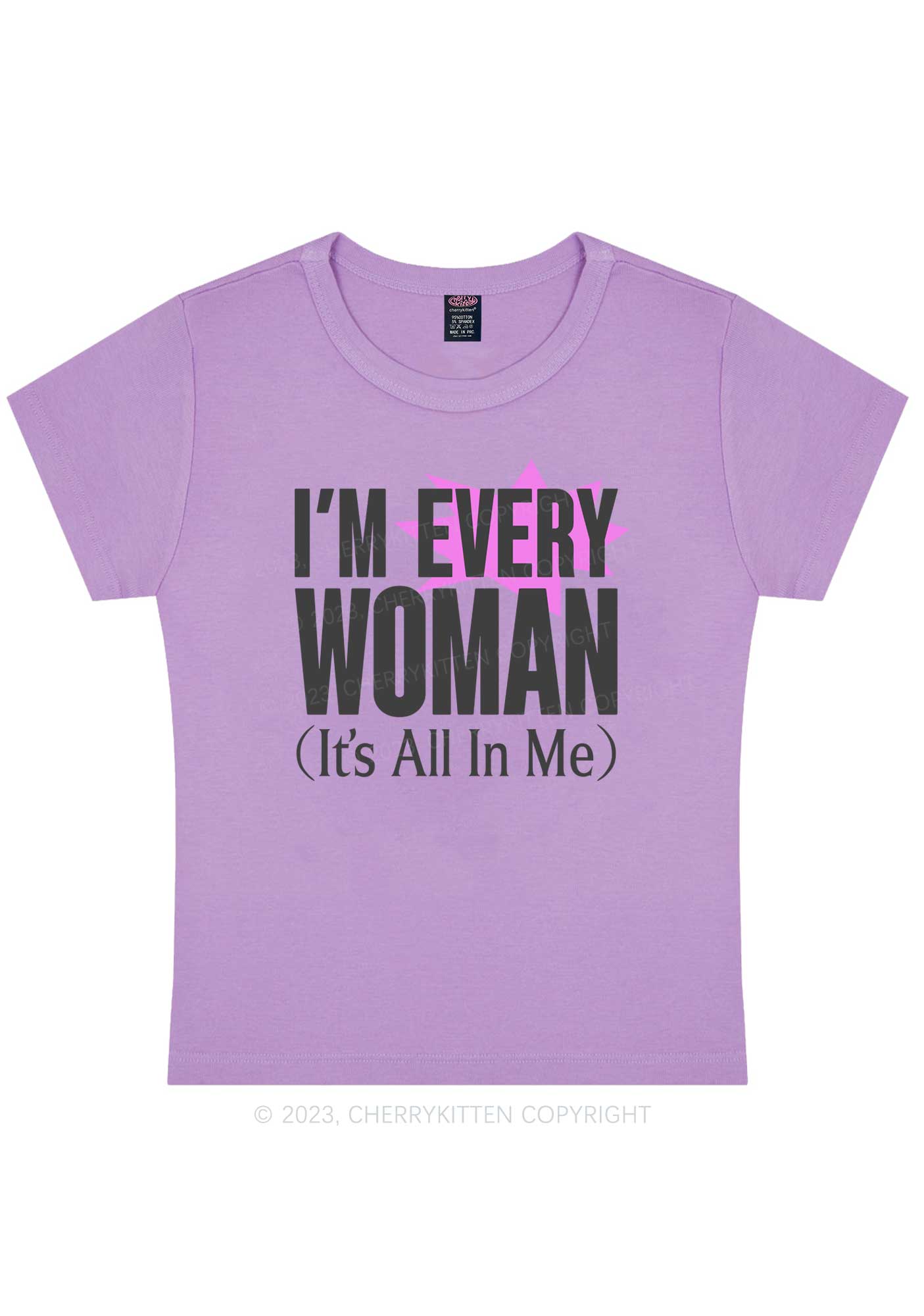 Curvy I'm Every Woman Y2K Baby Tee Cherrykitten