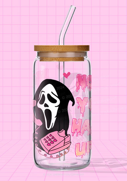 Halloween No You Hang Up Y2K Printed Glass Cup Cherrykitten