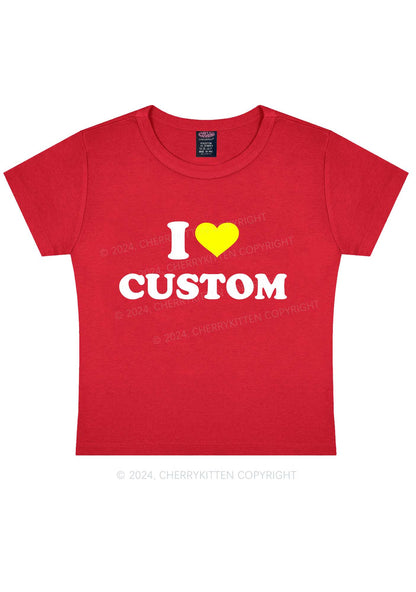 I Love Custom Heart Color Y2K Baby Tee