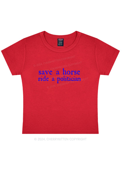 Ride A Politician Y2K Baby Tee Cherrykitten