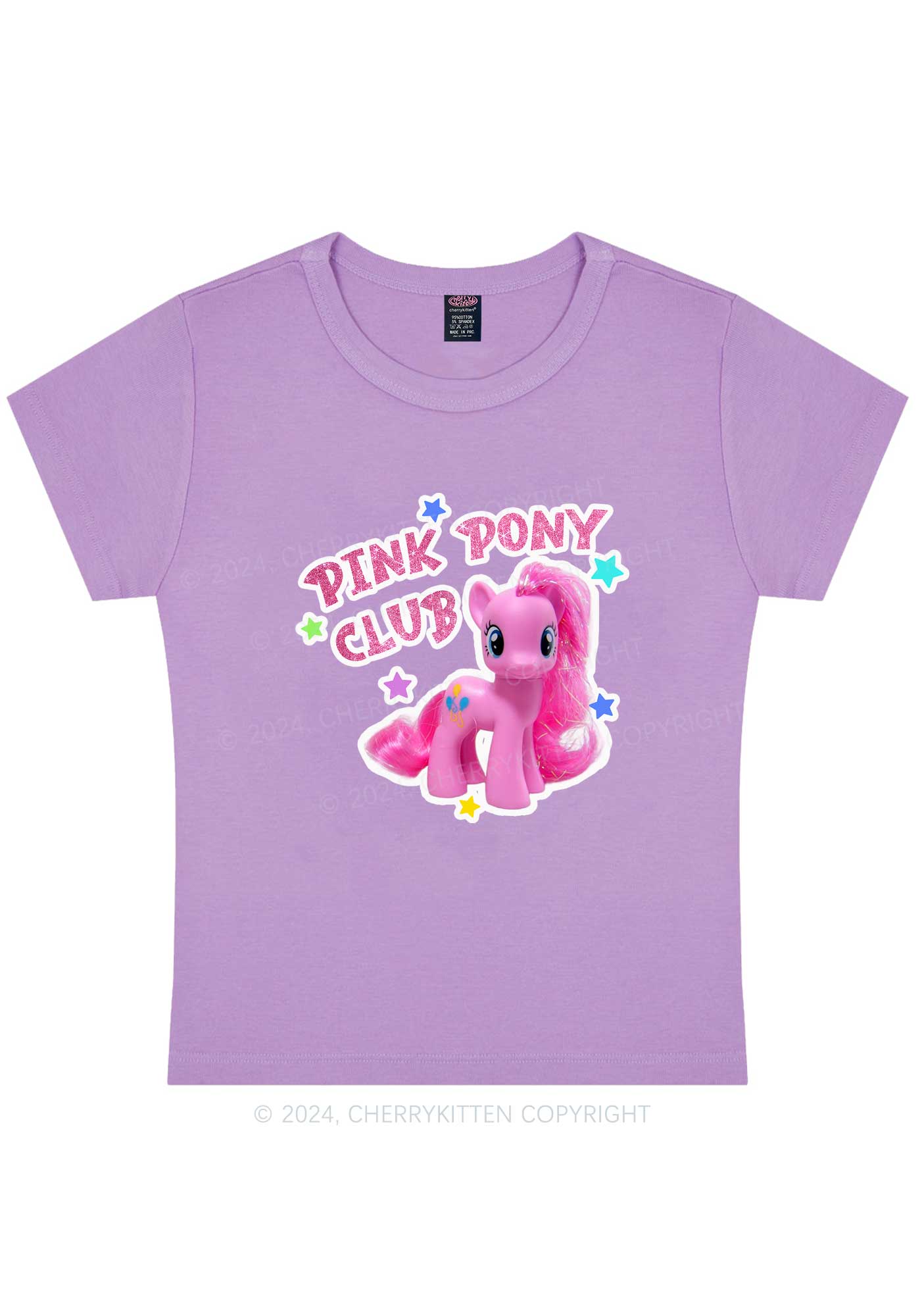 Pink Pony Y2K Baby Tee Cherrykitten