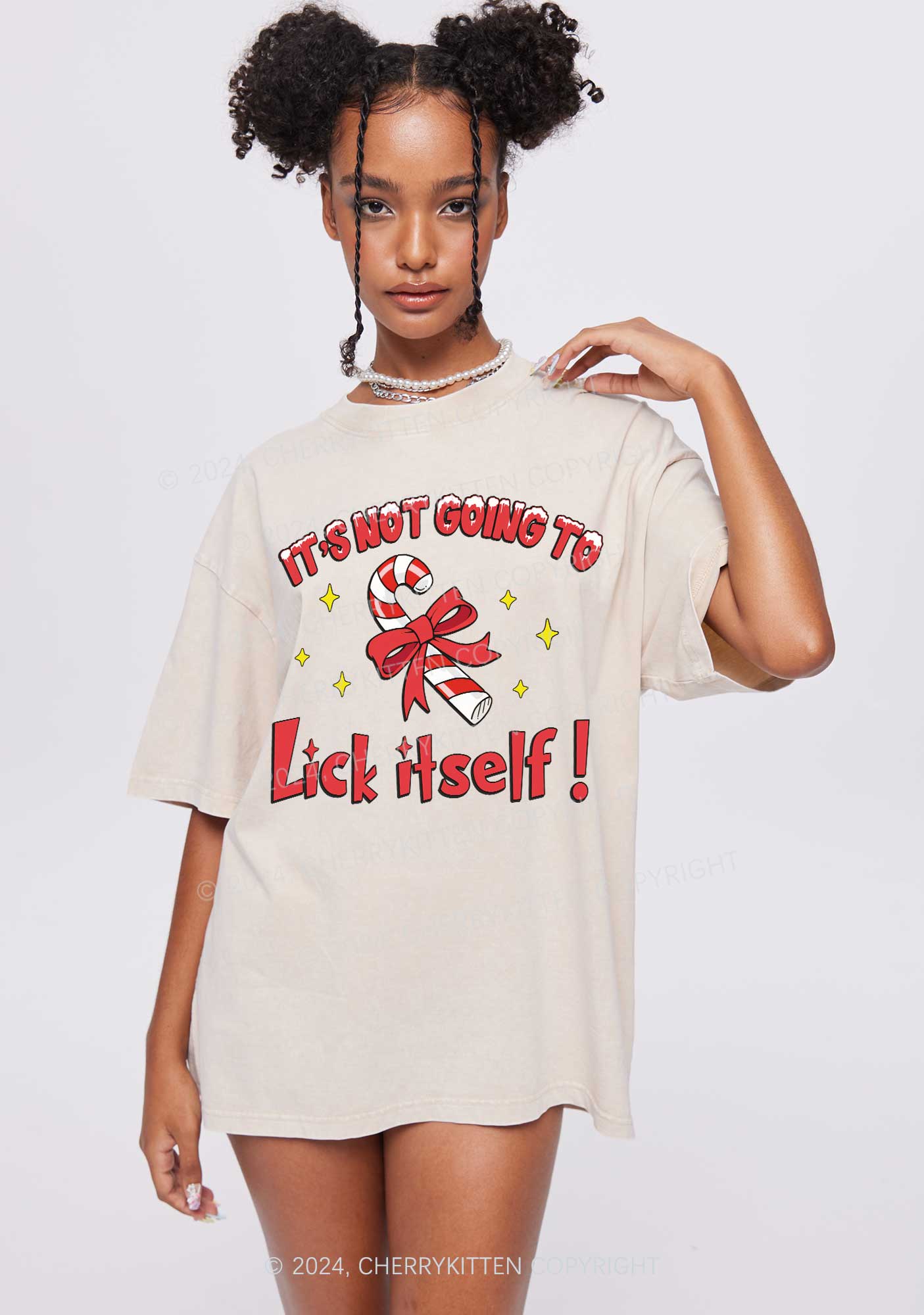 Christmas Lick Itself Y2K Washed Tee Cherrykitten