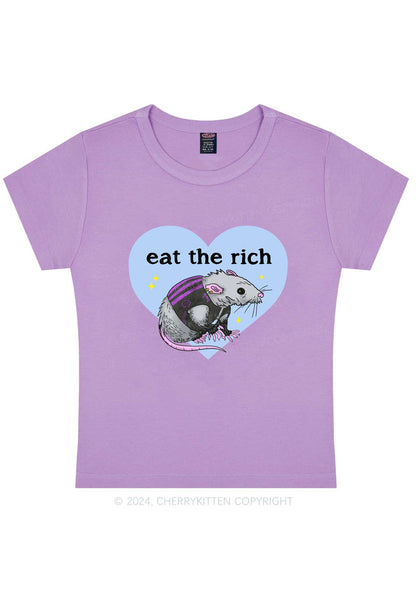 Eat The Rich Rat Y2K Baby Tee Cherrykitten