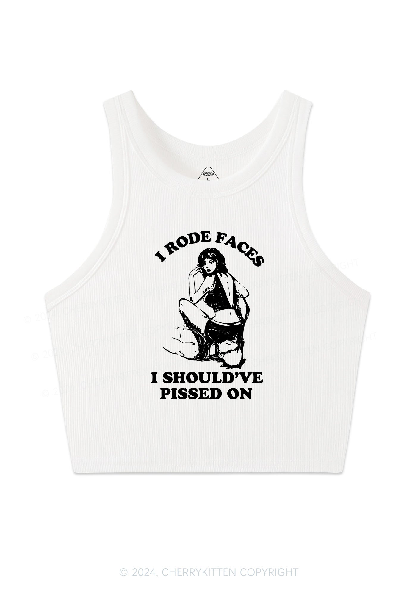 I Rode Faces Y2K Crop Tank Top Cherrykitten