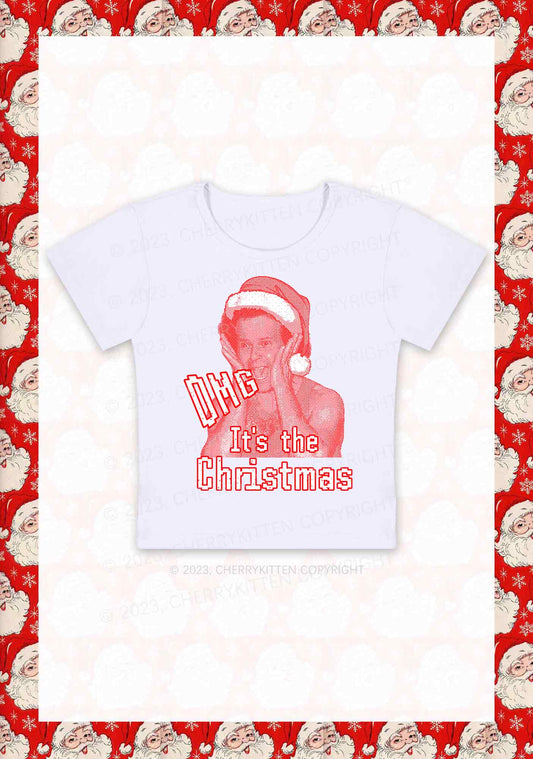 OMG It's The Christmas Y2K Baby Tee Cherrykitten