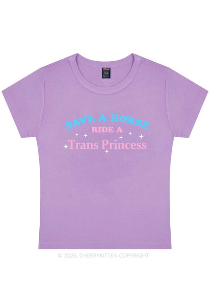 Ride A Trans Princess Y2K Baby Tee Cherrykitten