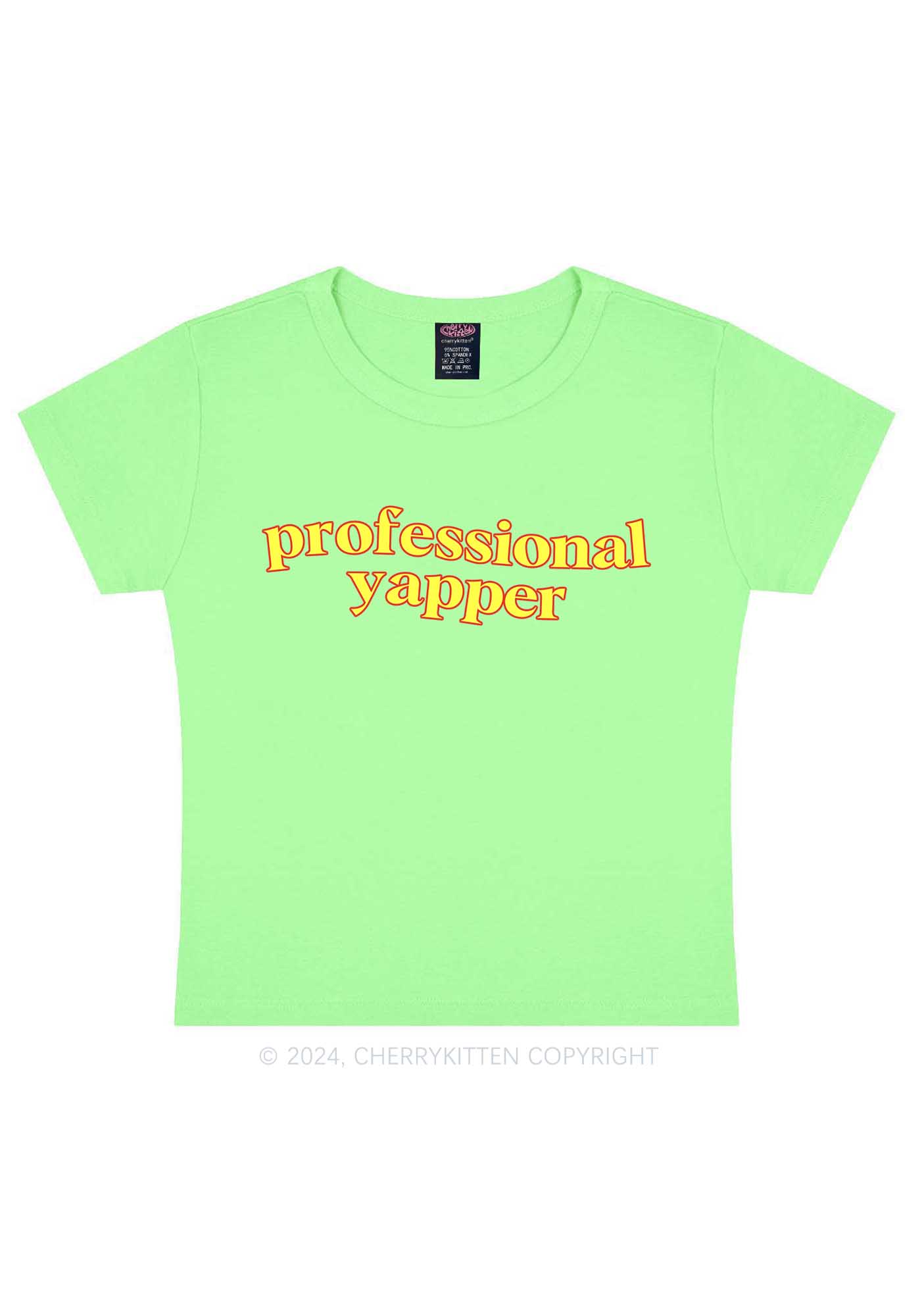 Professional Yapper Y2K Baby Tee Cherrykitten