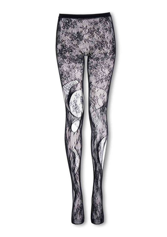 Halloween Black Hollow Flowers Y2K Stockings Cherrykitten