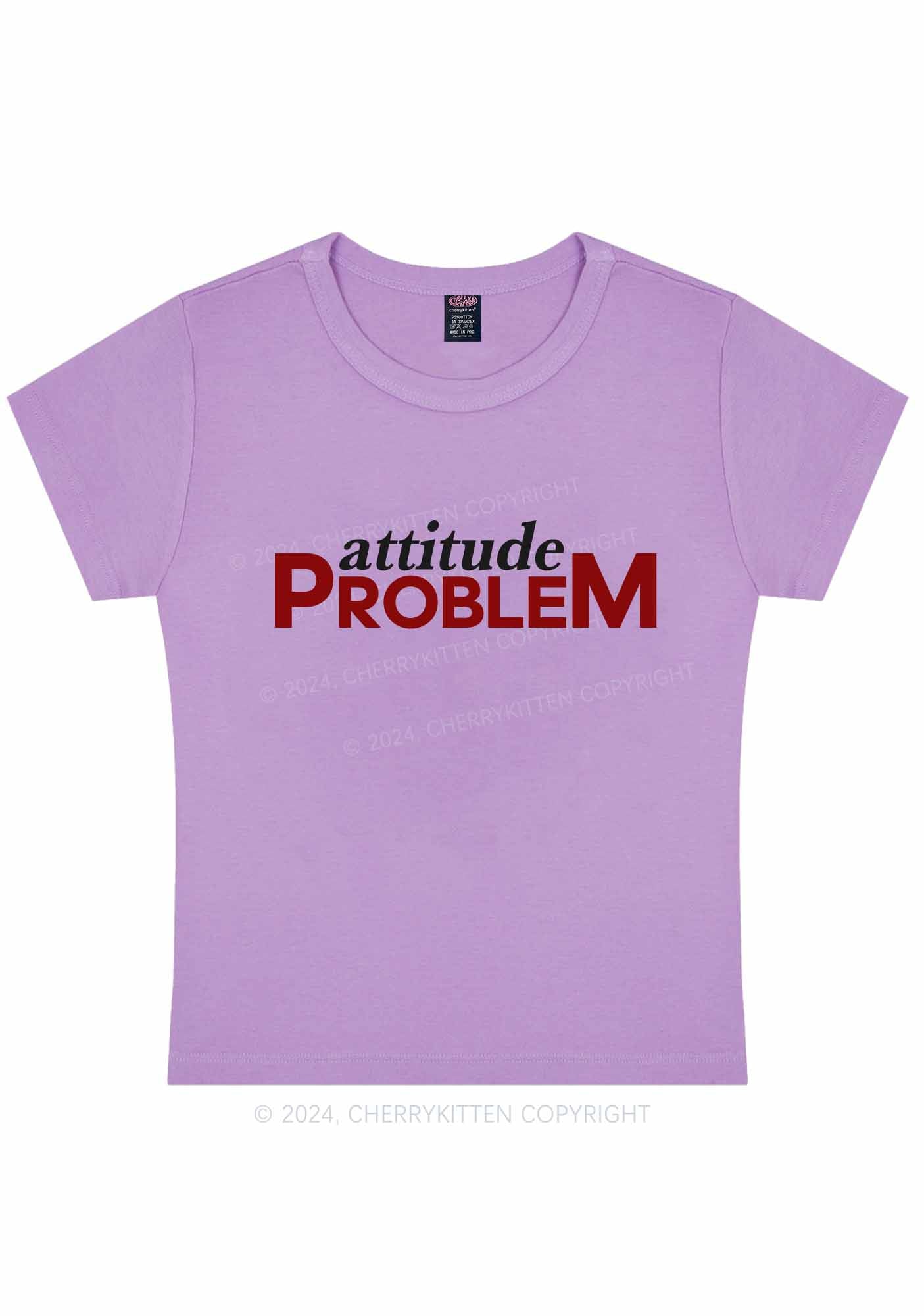 Curvy Big Attitude Problem Y2K Baby Tee Cherrykitten