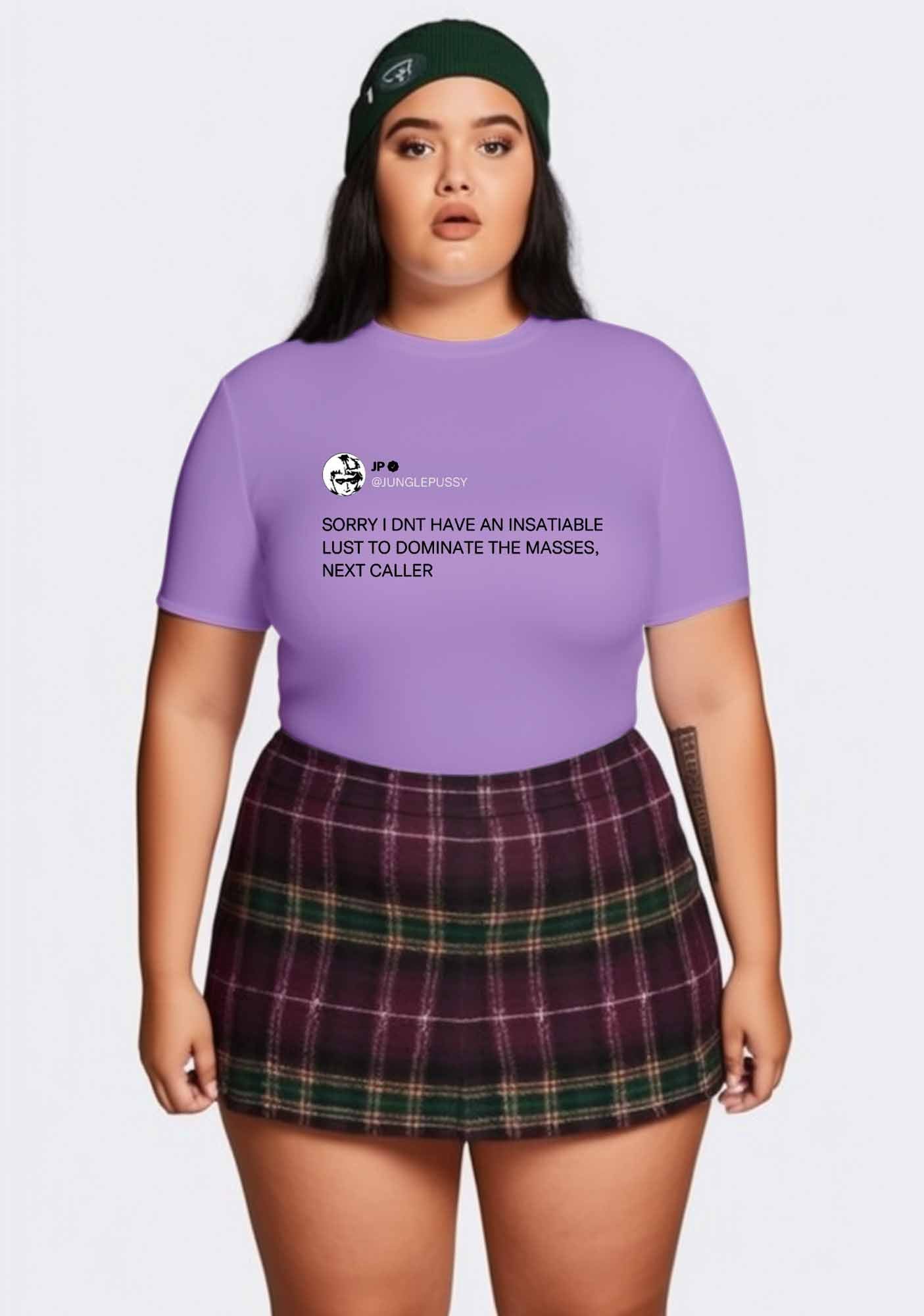 Curvy Dominate The Masses Y2K Baby Tee Cherrykitten