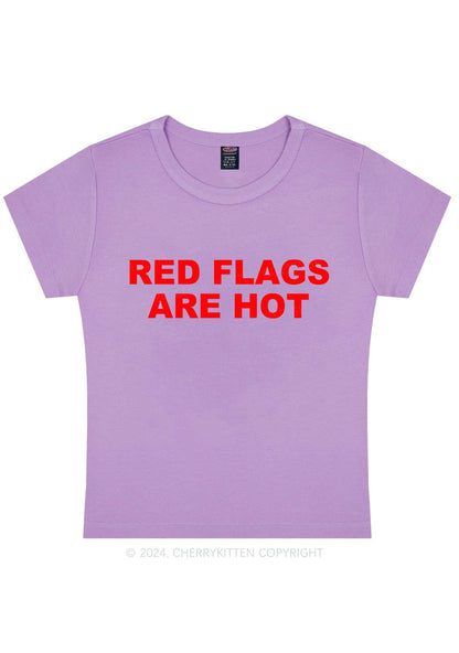 Red Flags Are Hot Y2K Baby Tee Cherrykitten