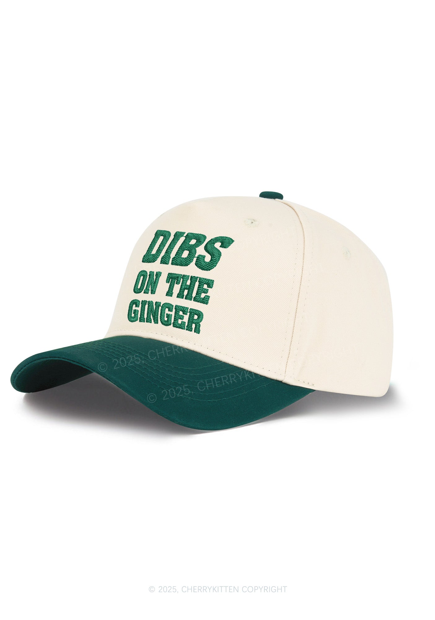 Embroidered Dibs On Ginger St Patricks Y2K Color Block Baseball Cap Cherrykitten