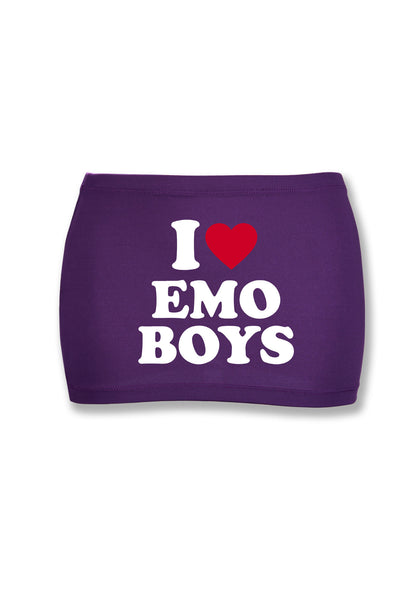 I Love Emo Boys Y2K Mini Hip Skirt Cherrykitten