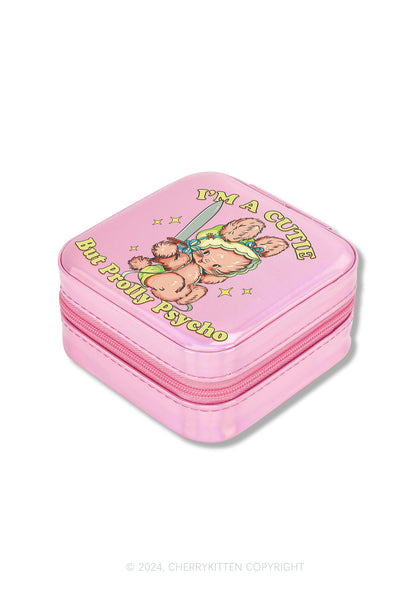 Cutie But Prolly Psycho Y2K Portable Jewelry Box Cherrykitten