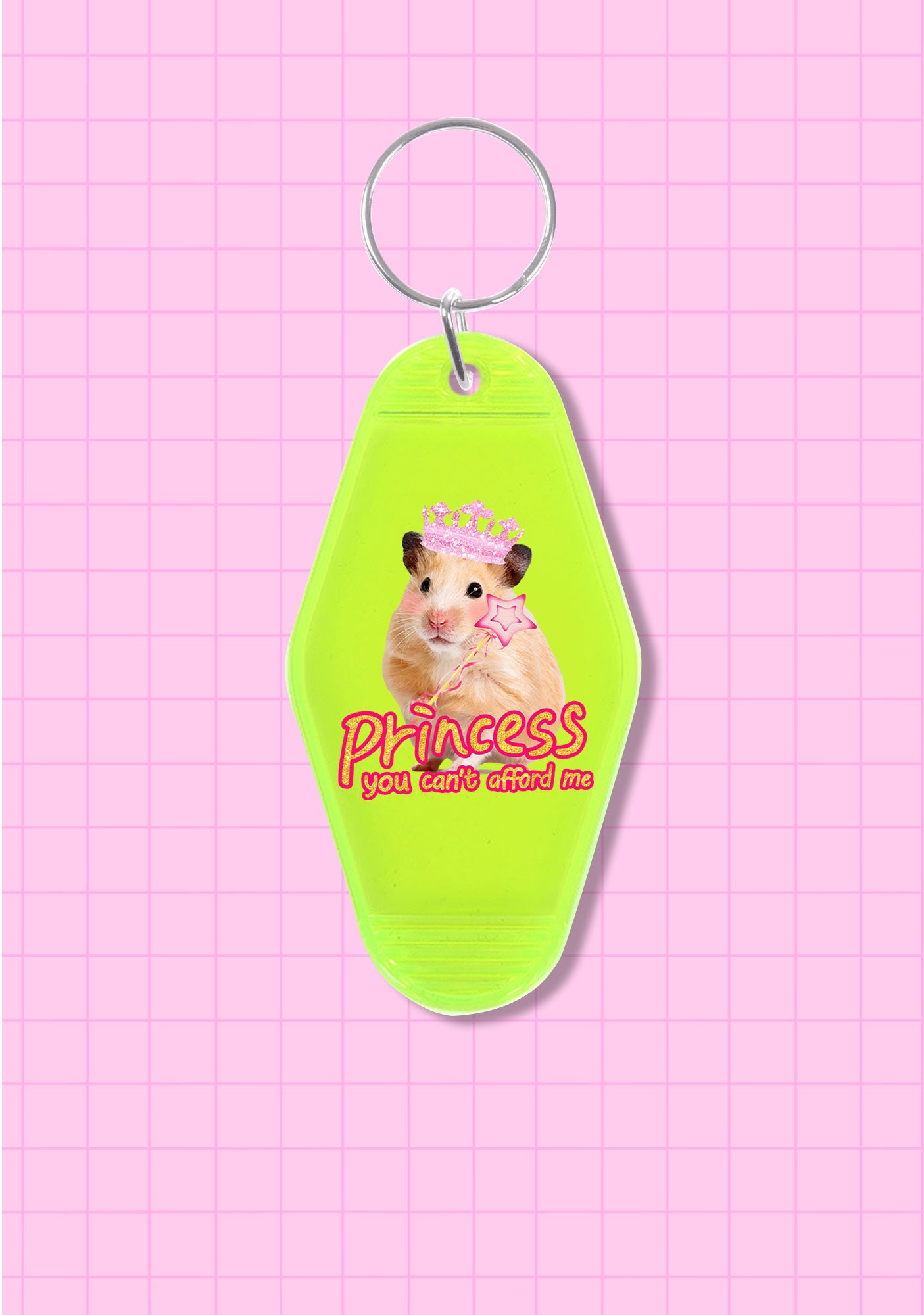 Princess You Can't Afford Me 1Pc Y2K Rhombus Keychain Cherrykitten