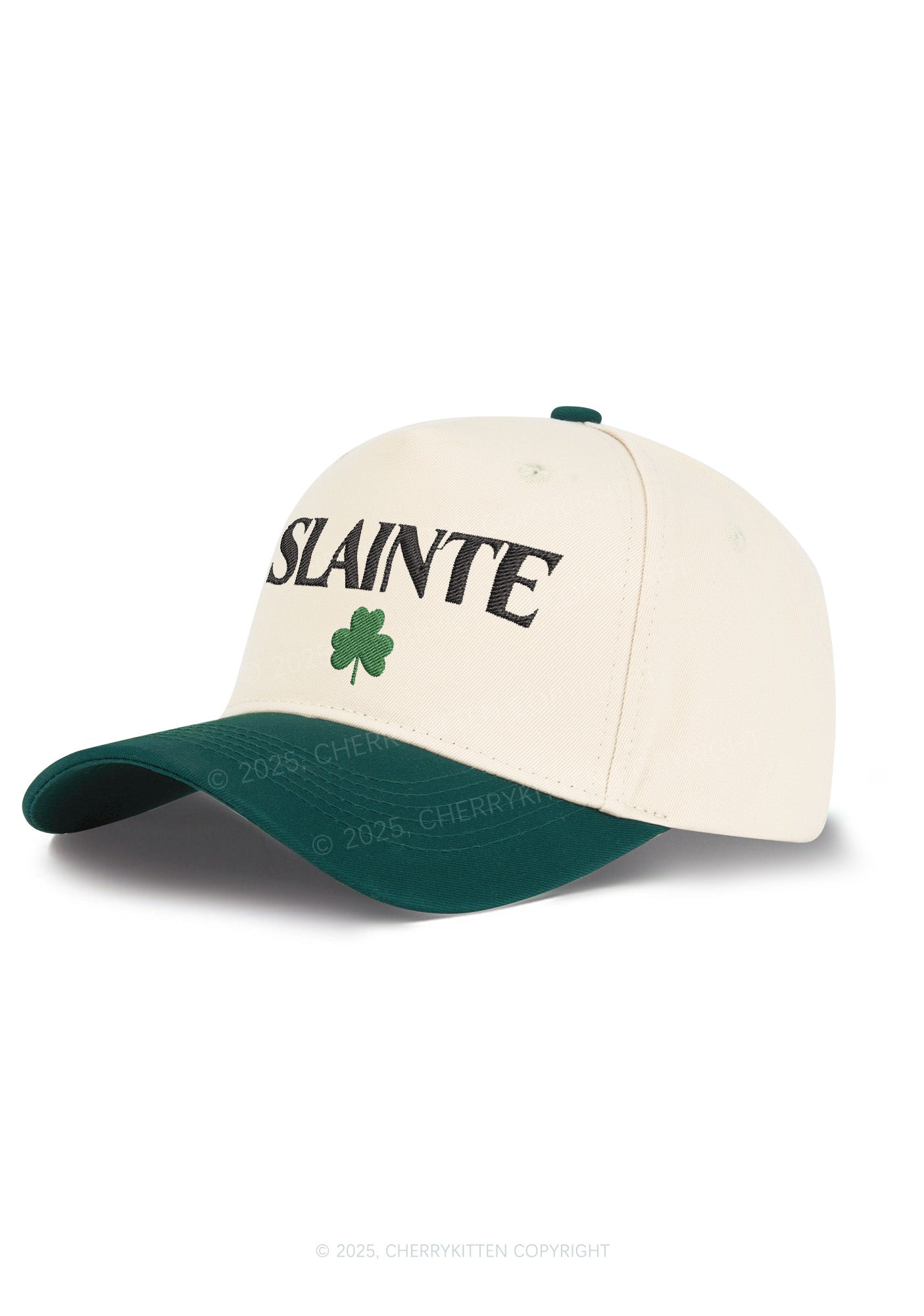 Embroidered Slainte St Patricks Y2K Color Block Baseball Cap Cherrykitten