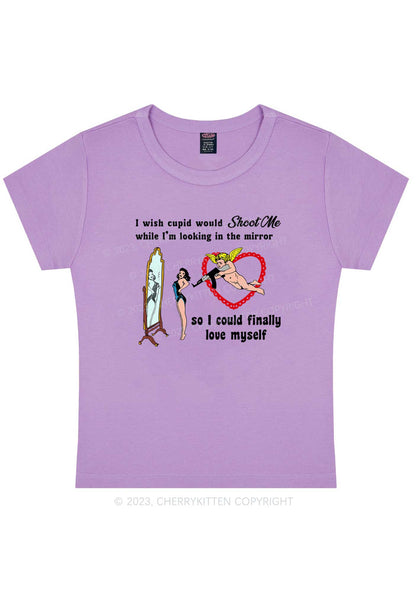 Curvy Cupid Would Shoot Me Y2K Baby Tee Cherrykitten