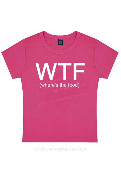 Curvy Where's The Food Y2K Baby Tee Cherrykitten