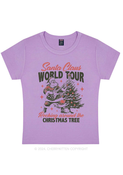 Christmas Santa Claus World Tour Y2K Baby Tee Cherrykitten