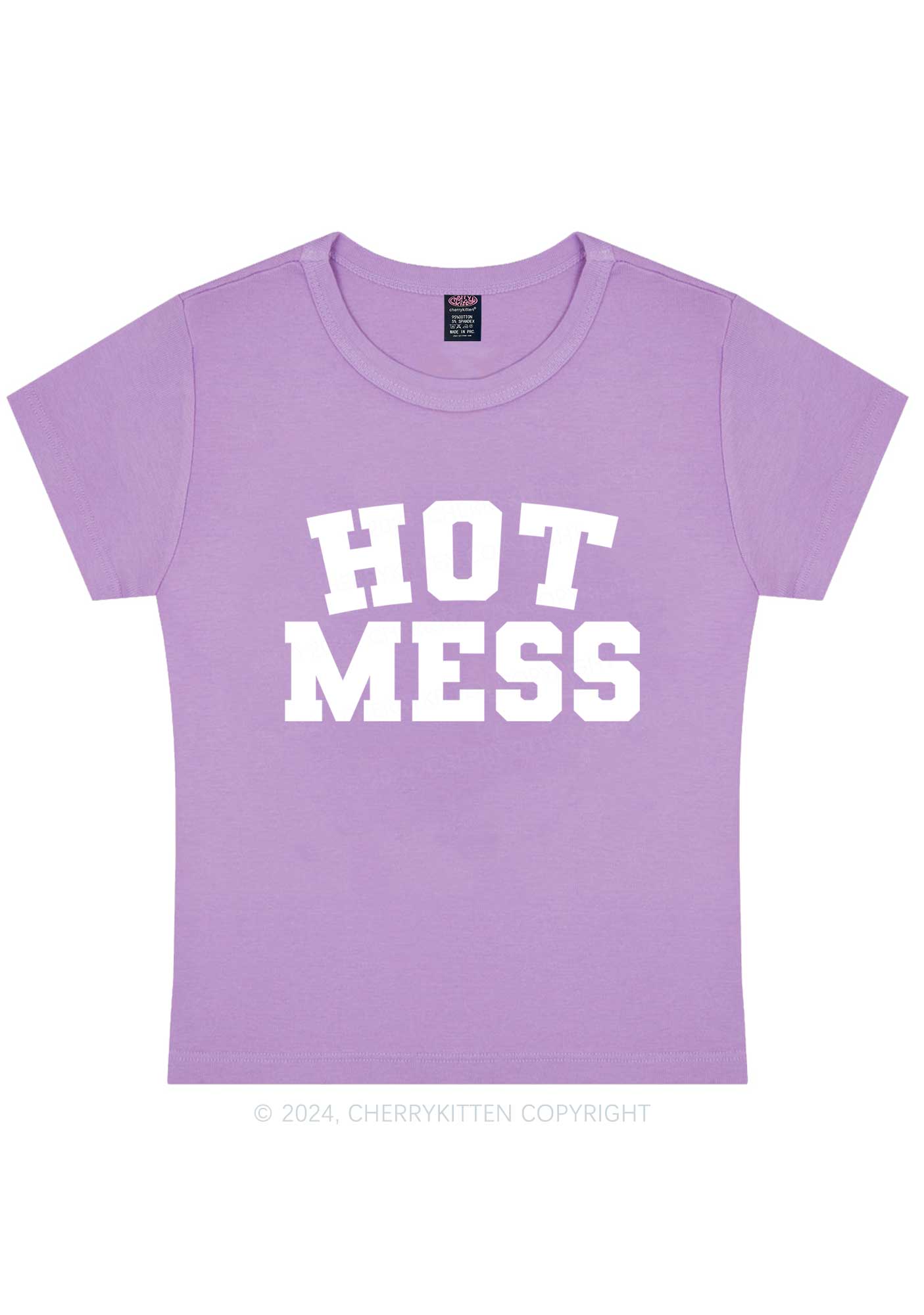 Hot Mess Y2K Baby Tee Cherrykitten