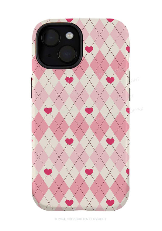 Heart Plaid Y2K Phone Case Cherrykitten