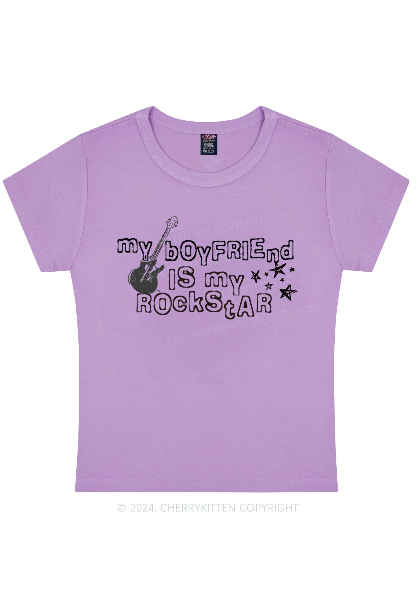 Curvy My Boyfriend Is Rockstar Y2K Baby Tee Cherrykitten