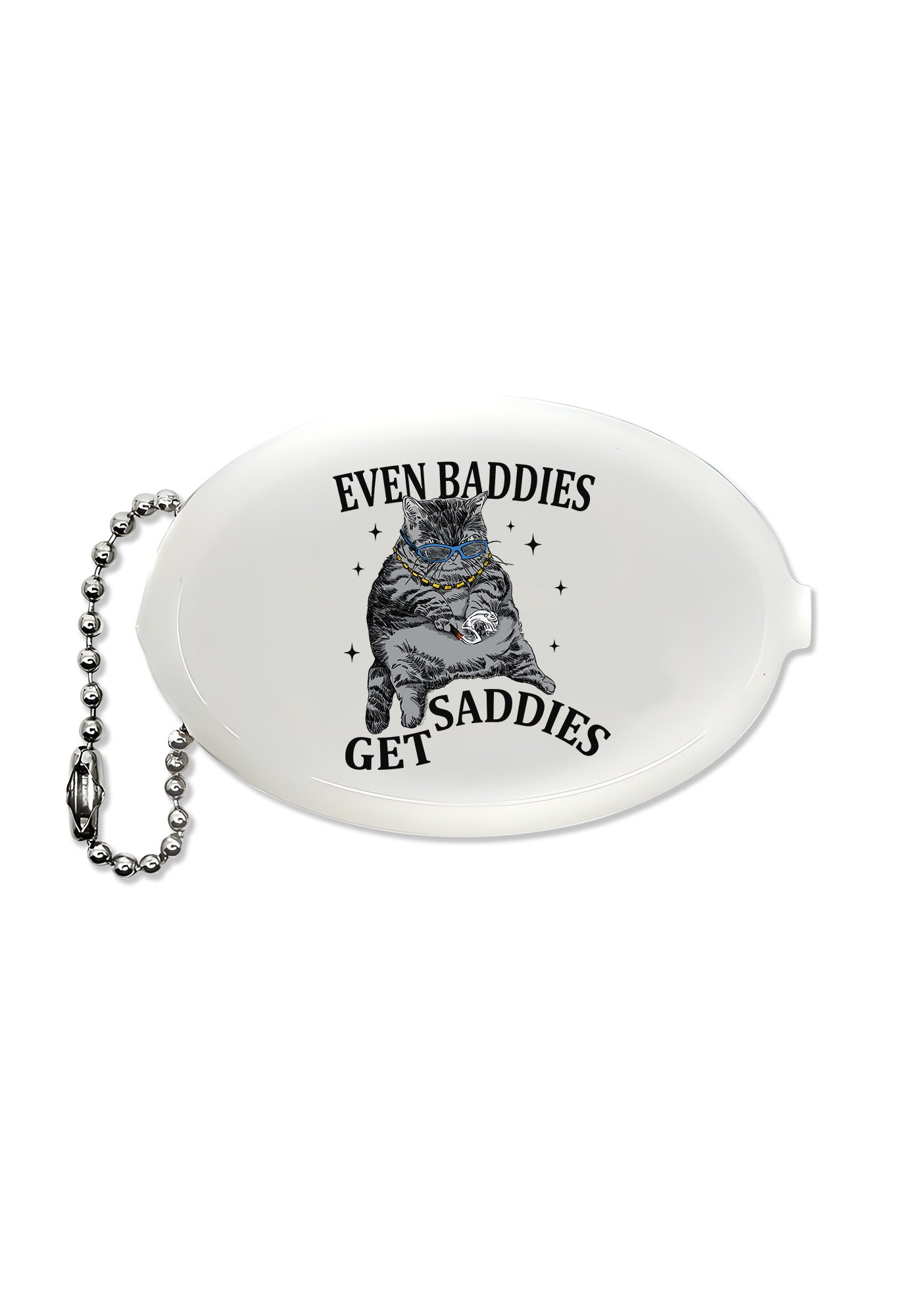 Even Baddies Get Saddies Y2K Oval Mini Coin Pouch Cherrykitten