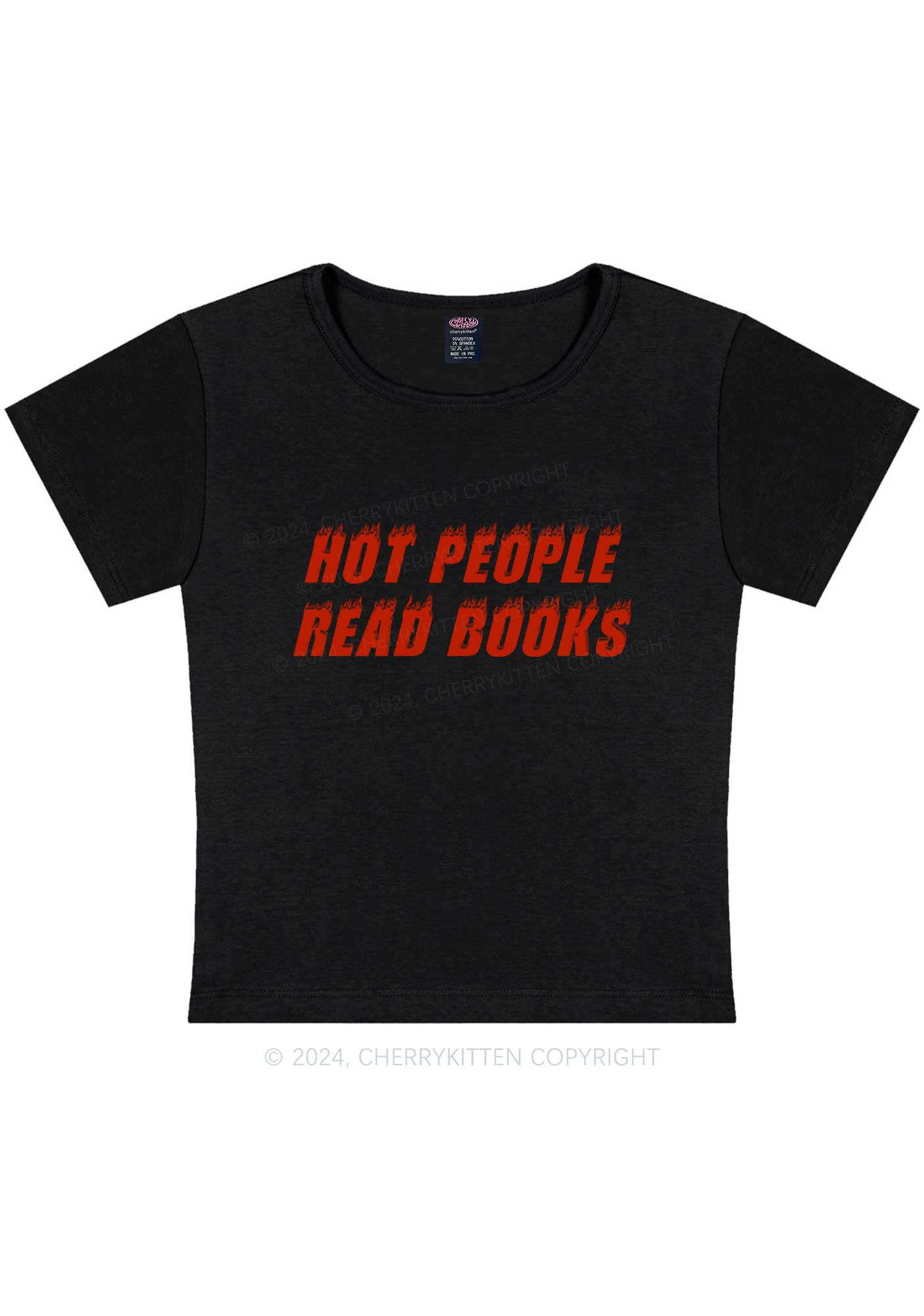 Curvy Hot People Read Books Y2K Baby Tee Cherrykitten