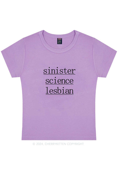 Curvy Sinister Science Lesbian Y2K Baby Tee Cherrykitten